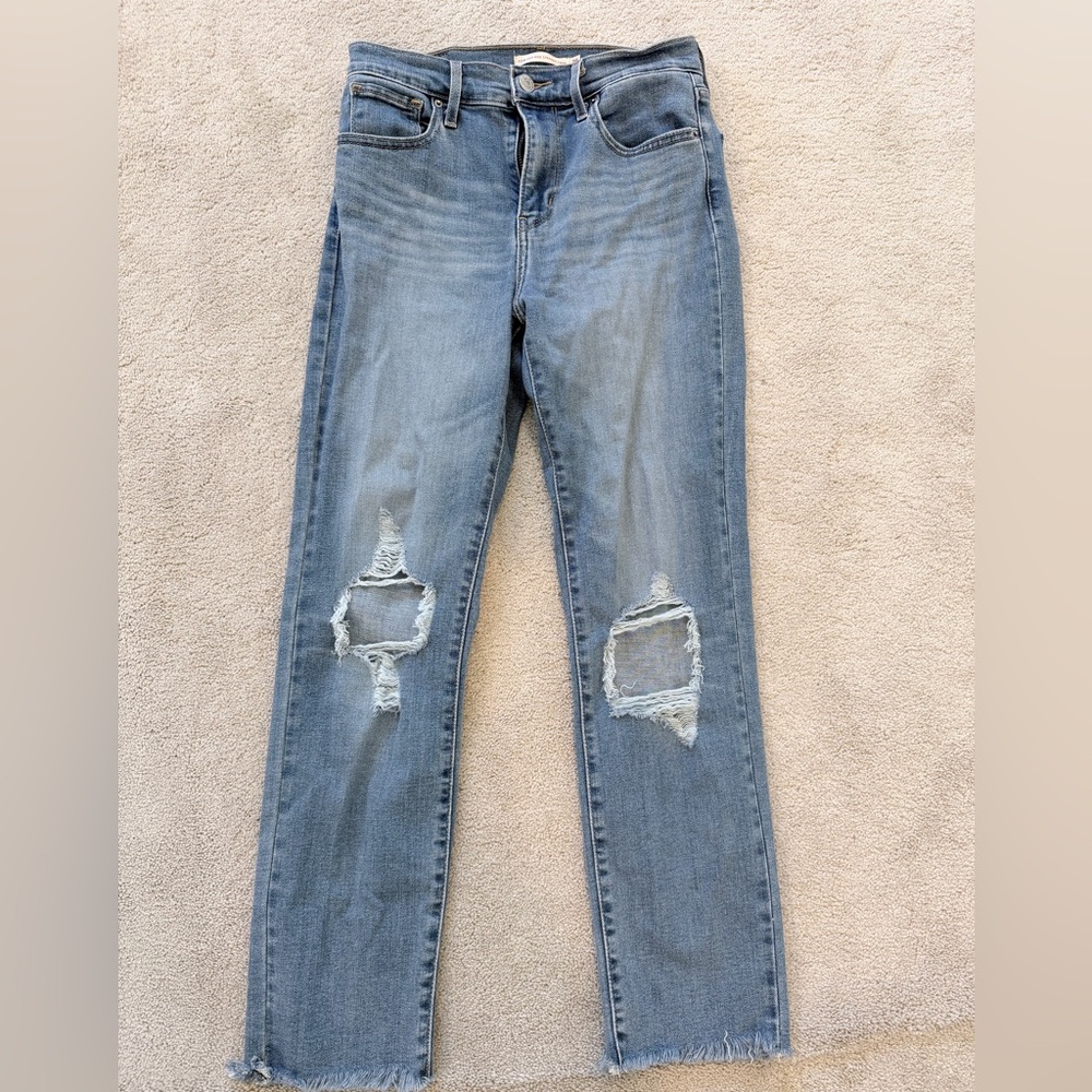 Levi's Light Blue Distressed Skinny Jeans